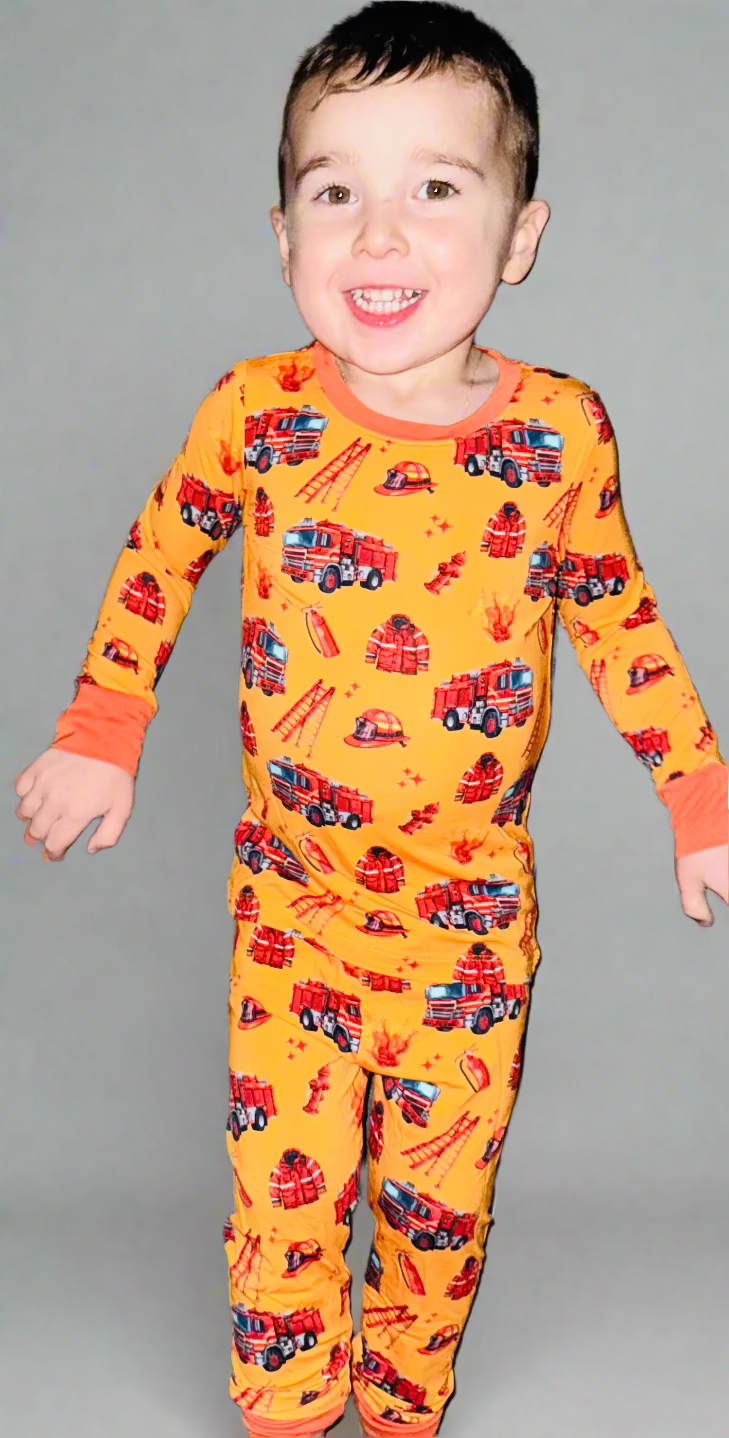 Orange Firefighter two piece set