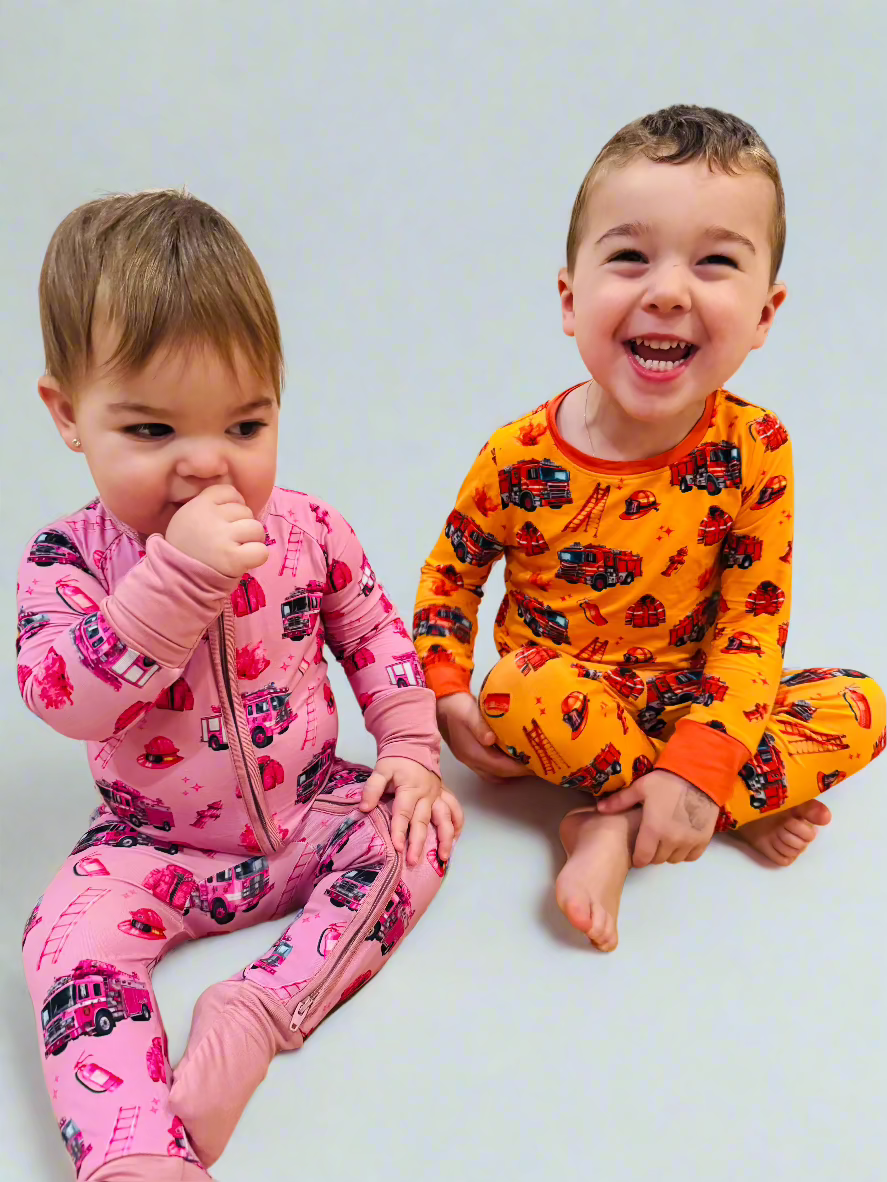 Orange Firefighter two piece set
