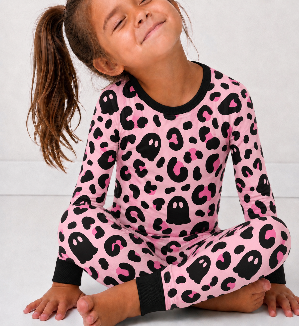 Pink Leopard Ghost long sleeve/pants set