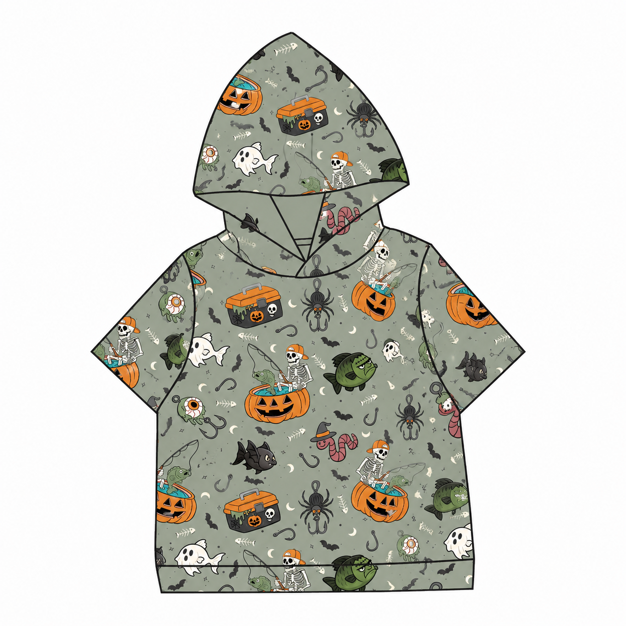 Fishing for Bones hooded short sleeve