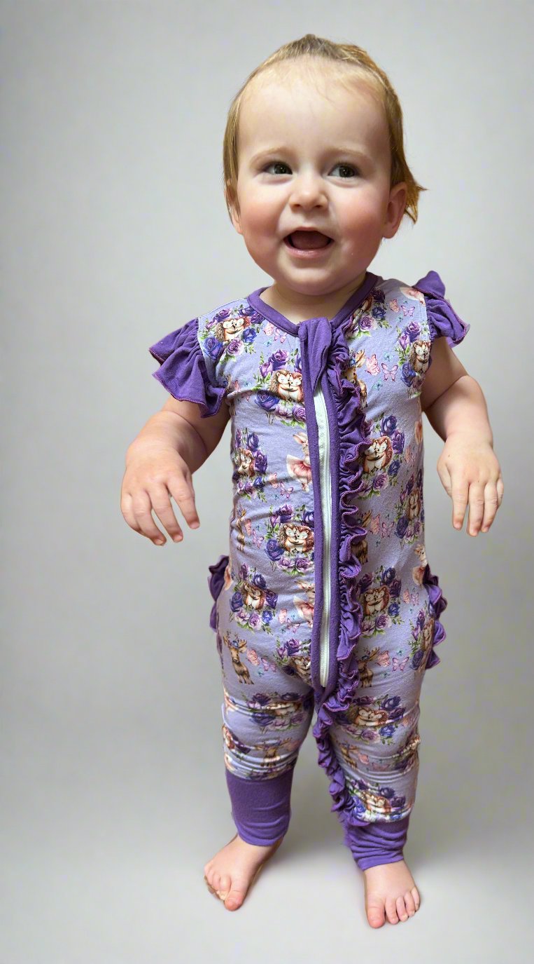 Hugging Hedgehog Ruffle Butt Romper