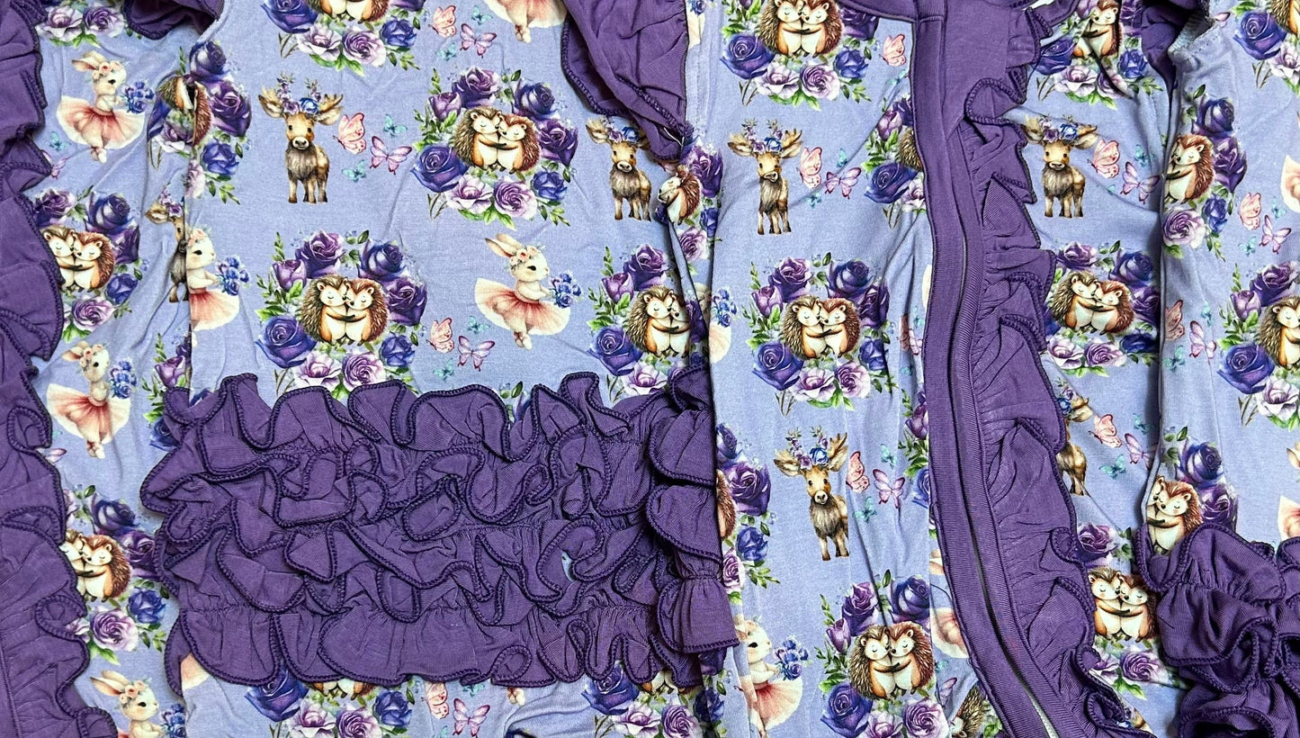 Hugging Hedgehog Ruffle Butt Romper