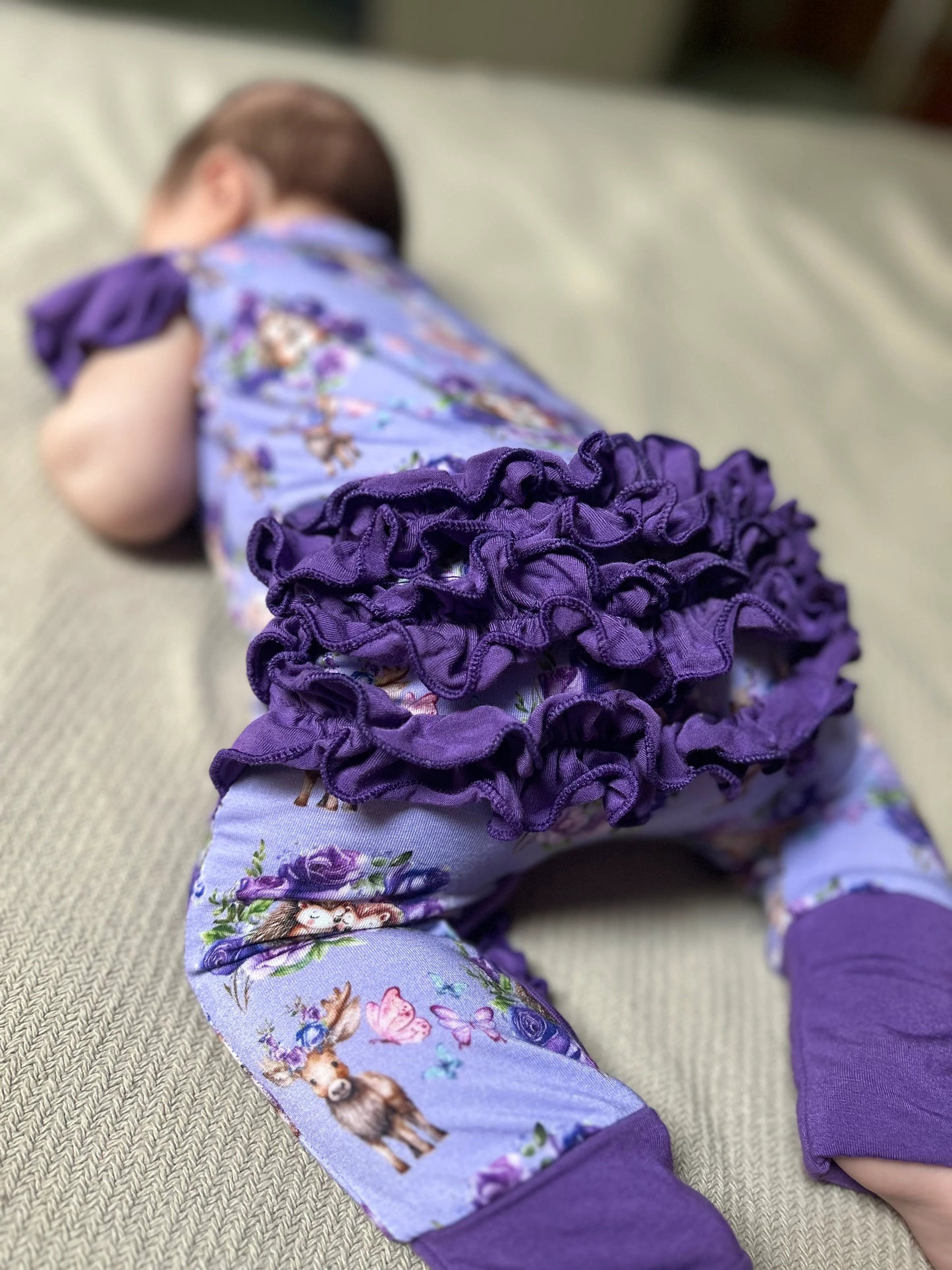 Hugging Hedgehog Ruffle Butt Romper