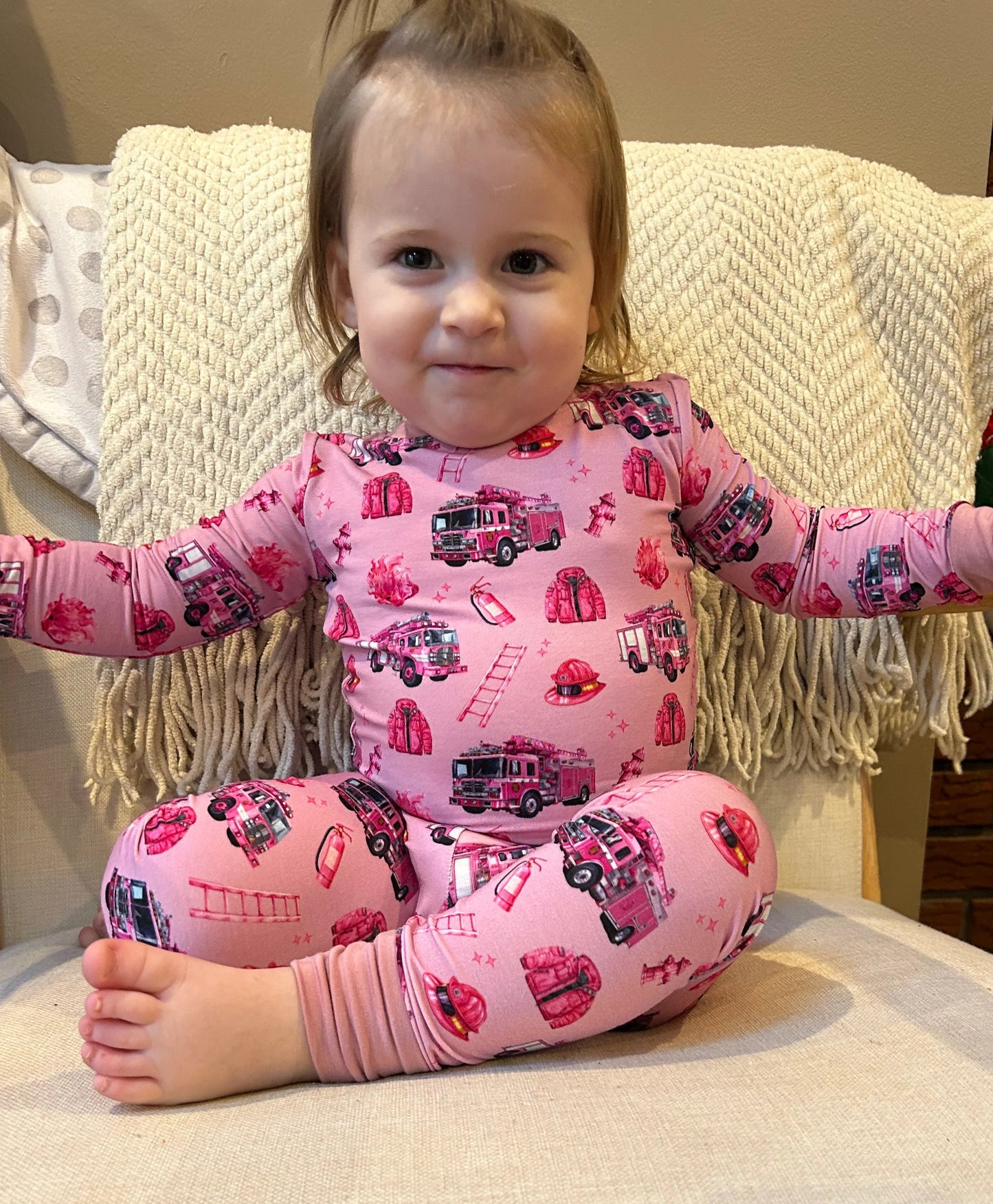 Pink Firefighter two piece set