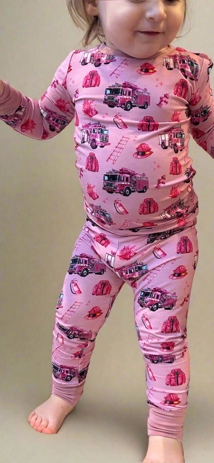 Pink Firefighter two piece set