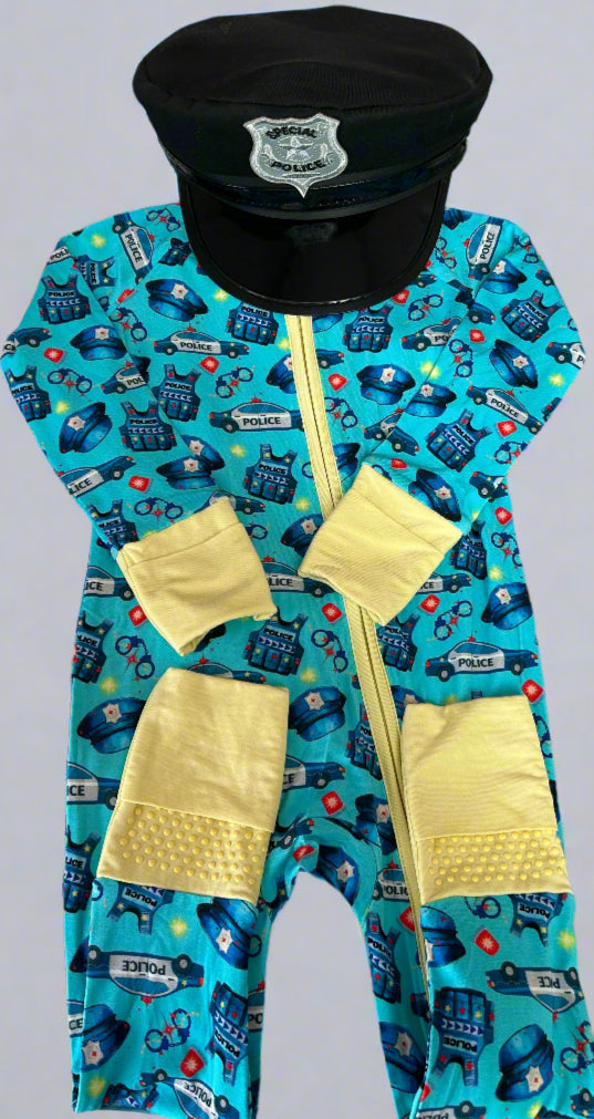 Loved by A Law Enforcement Officer convertible footie (blue)