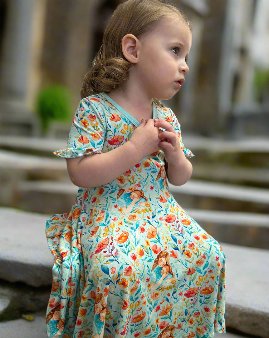 Loved by A Blossoming Mama Ruffle Sleeve Dress