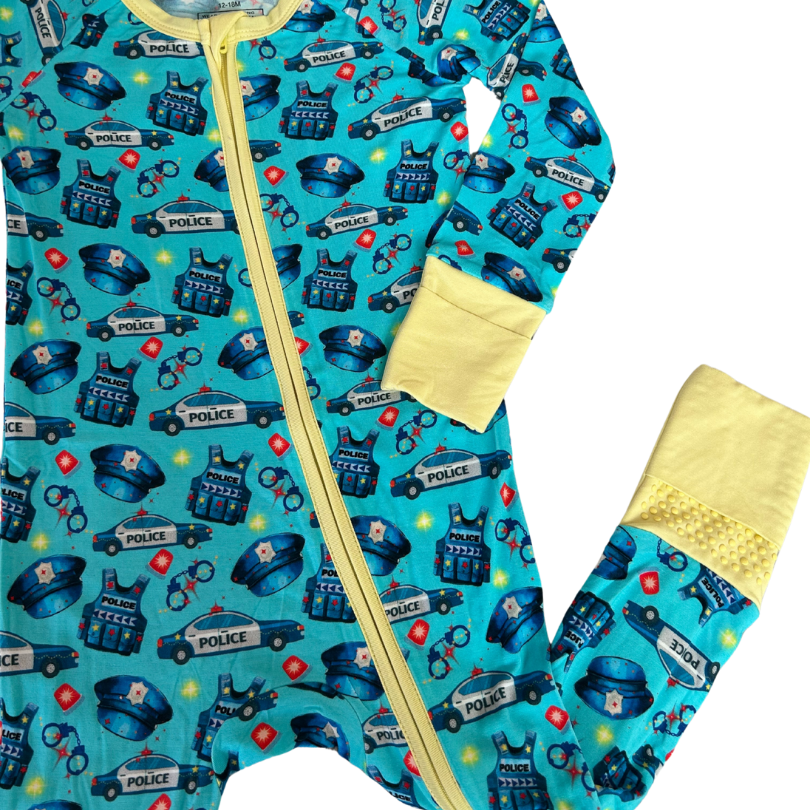 Loved by A Law Enforcement Officer convertible footie (blue)