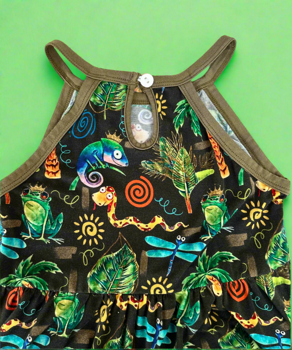 Loved by A Royal Jungle Clan *Button Clasp Twirl Dress*