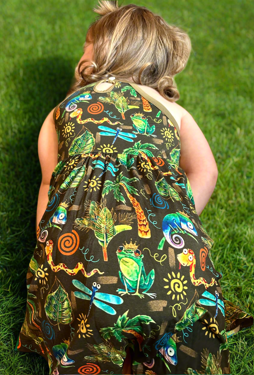 Loved by A Royal Jungle Clan *Button Clasp Twirl Dress*