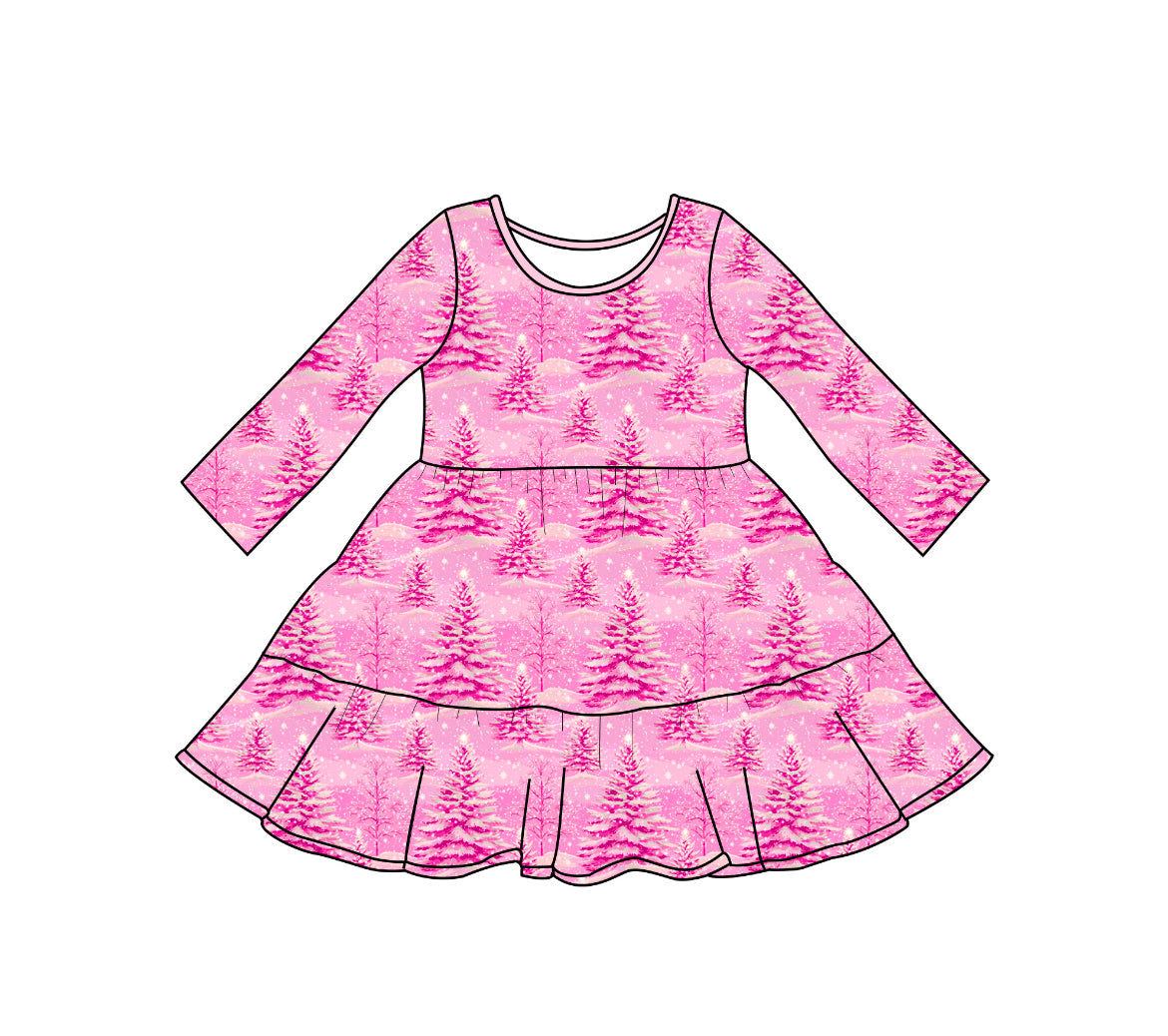 Pink Wonderland Tiered Twirl Dress