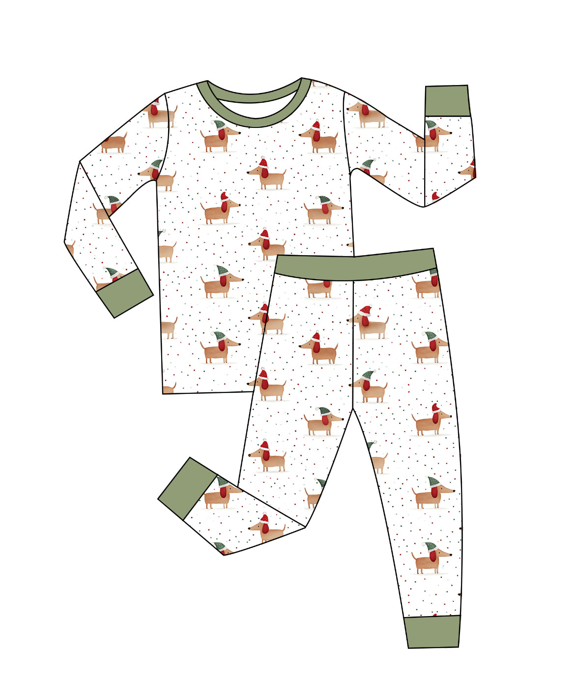 Dachshund's Christmas PJ set