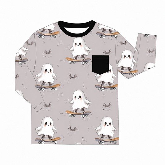 Skateboard Ghost long sleeve pocket tee