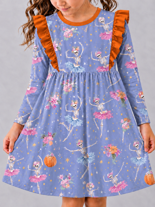 Ballerina Skeleton ruffle lined dress