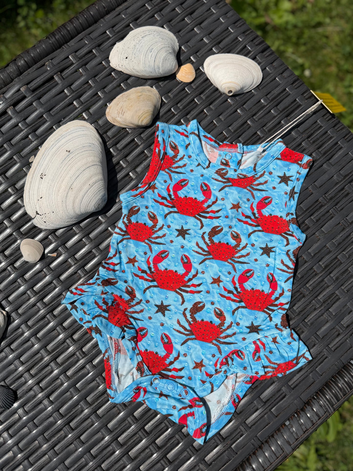 🦀Crab Ruffle Leg Onesie 🦀