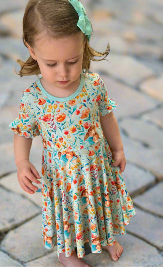 Loved by A Blossoming Mama Ruffle Sleeve Dress