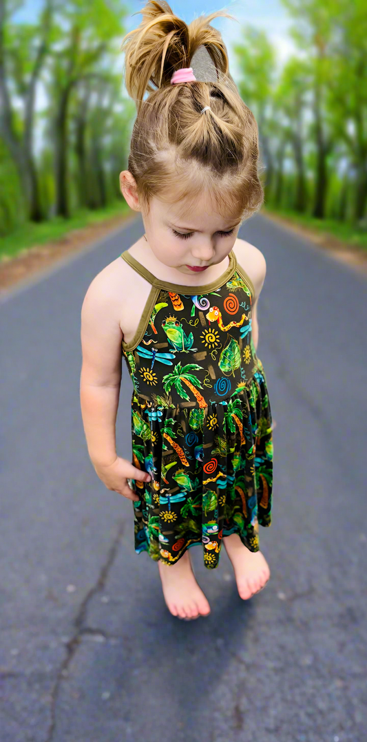 Loved by A Royal Jungle Clan *Button Clasp Twirl Dress*