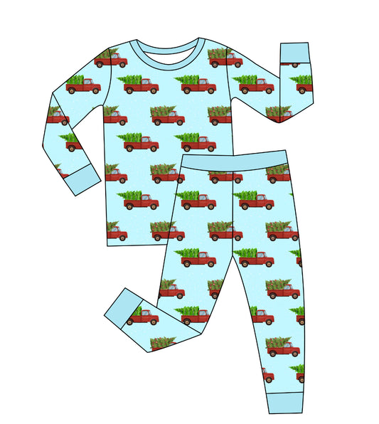 Red Christmas Trucks PJ set